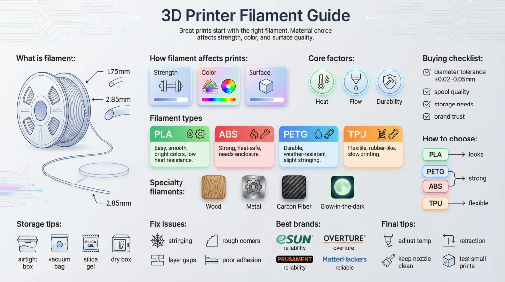3D printer filament guide